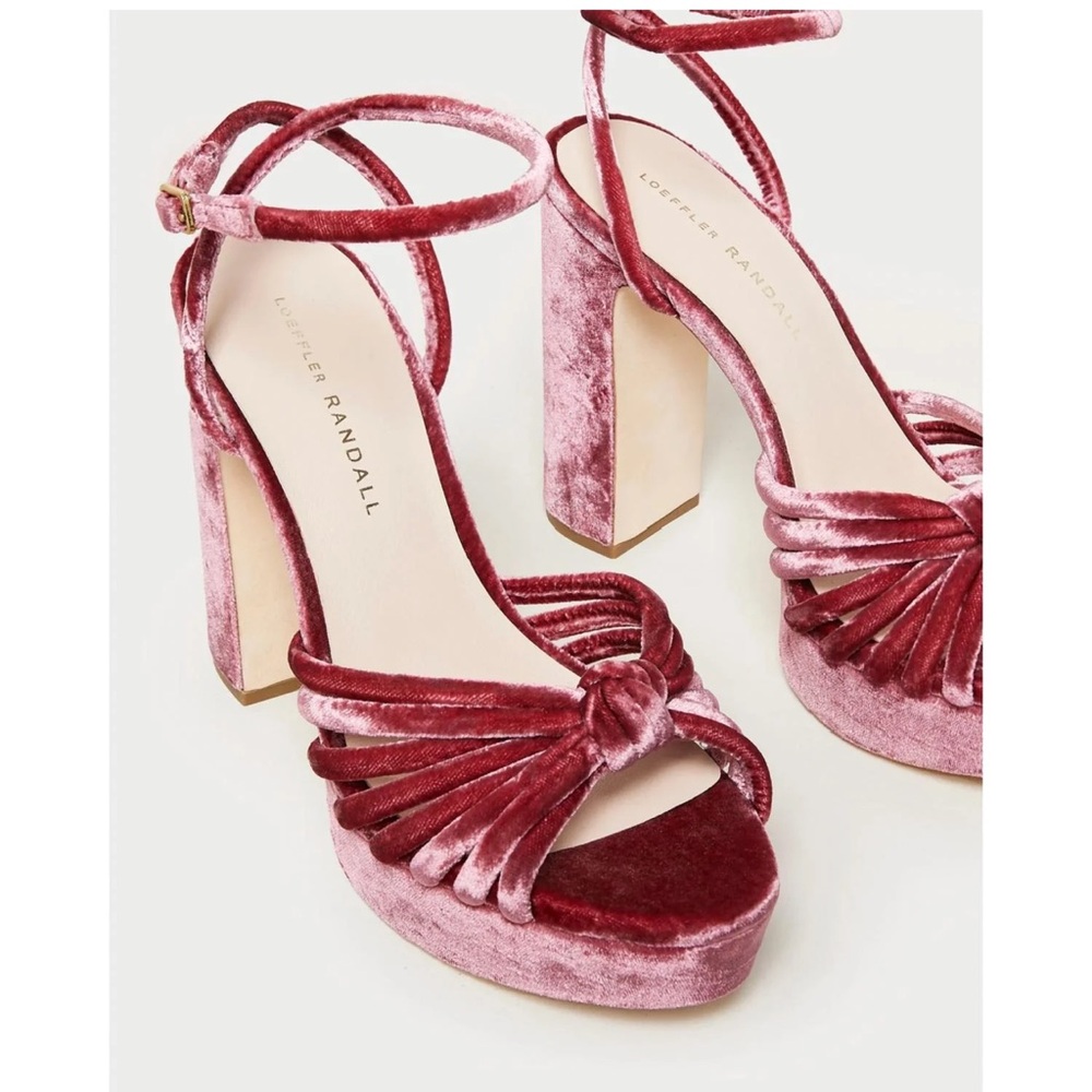 Loeffler Randall Rivka Velvet Platform Heels 7